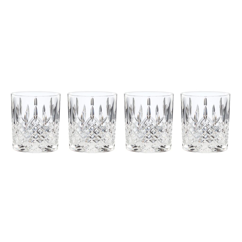 Diamond-Cut Double Old Fashioned Glasses, Set of 4
