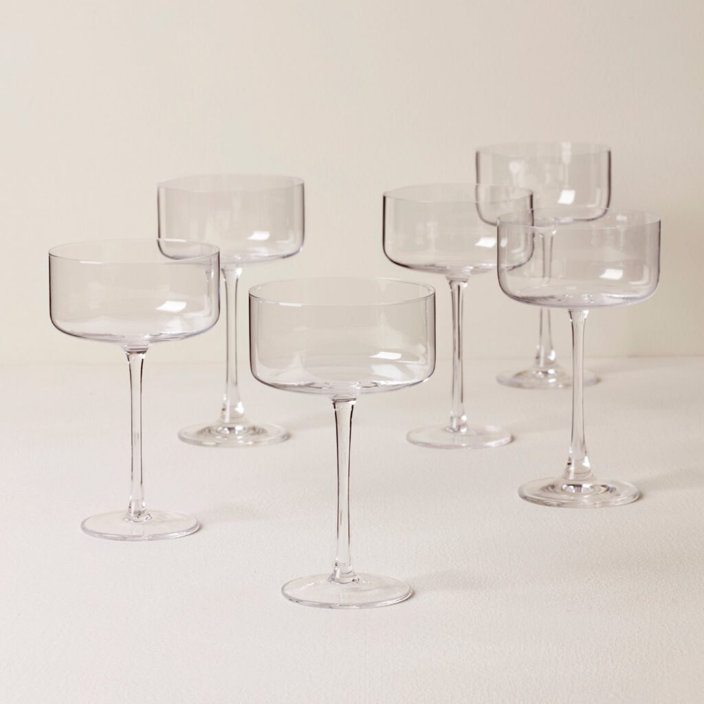 Straight-Edge Coupe Glasses, Set of 6