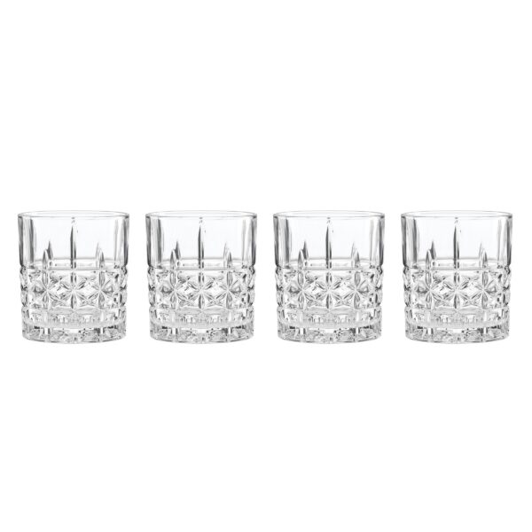 Starburst Cut Double Old Fashioned Glasses, Set of 4
